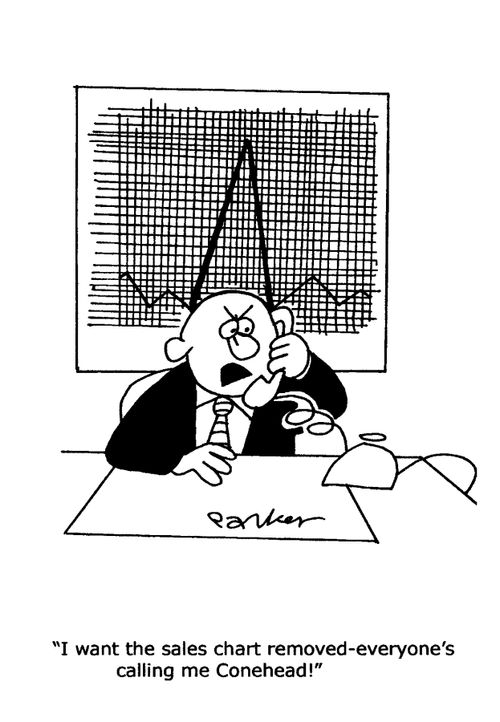 'I want the sales chart removed - everyone's calling me Conehead!'