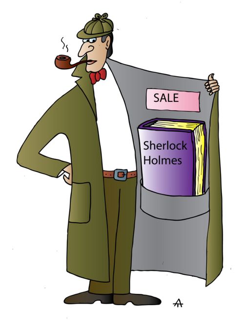 Sherlock Holmes selling Sherlock Holmes.
