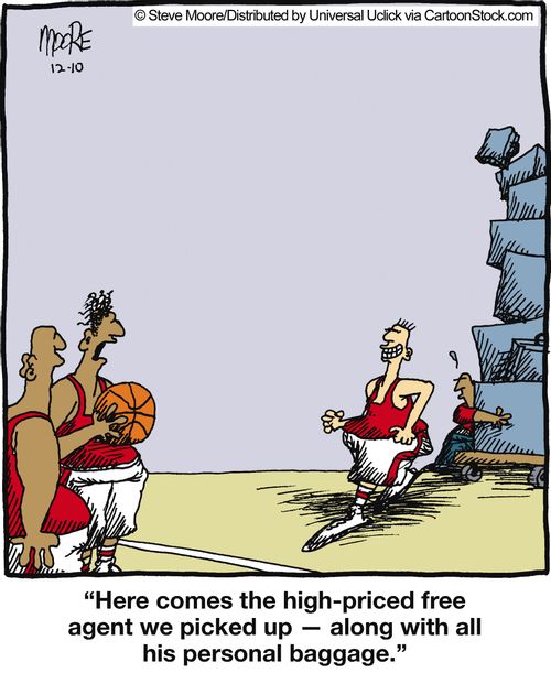 'Here comes the high-priced free agent we picked up...'