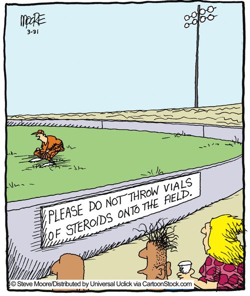 Please do not throw vials of steroids onto the field.