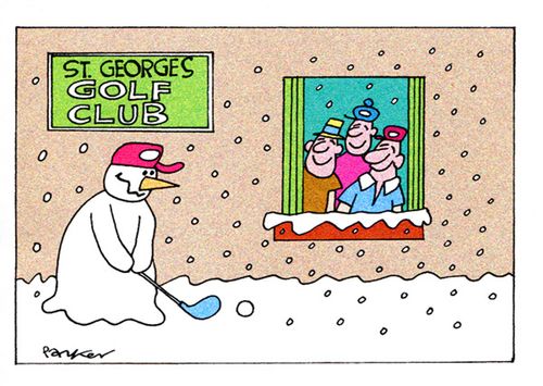 Golf Club snowman.