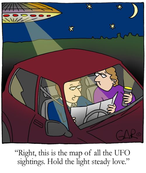 Right, this is the map of all the UFO sightings. Hold the light steady love.