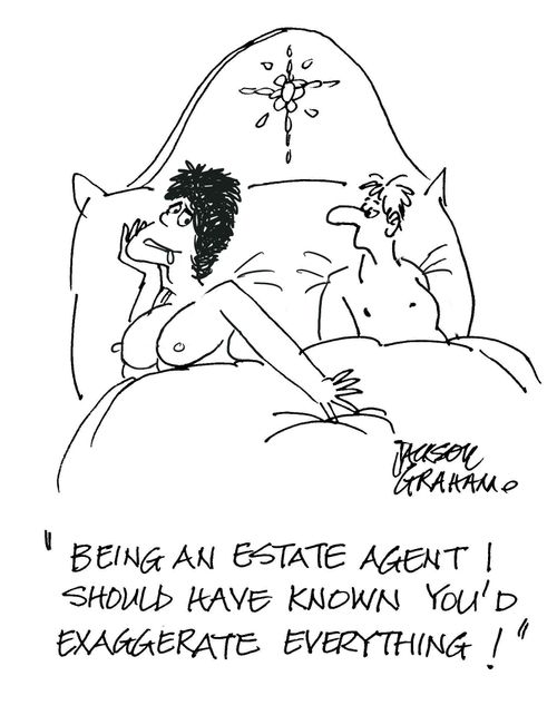 "Being an estate agent, I should have know you'd exaggerate everthing!"