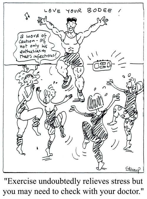 Exercise undoubtedly relieves stress, but you may need to check with your doctor.