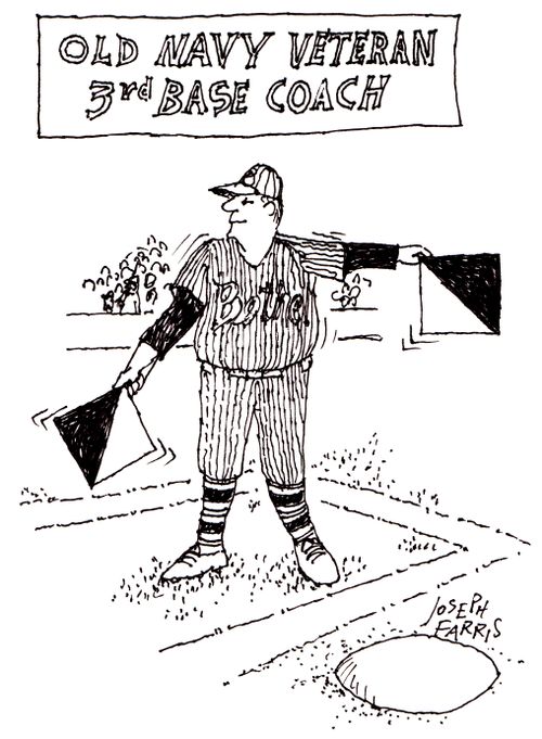 Old navy veteran 3rd base coach