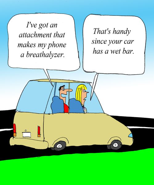 'That's handy since your car has a wet bar.'