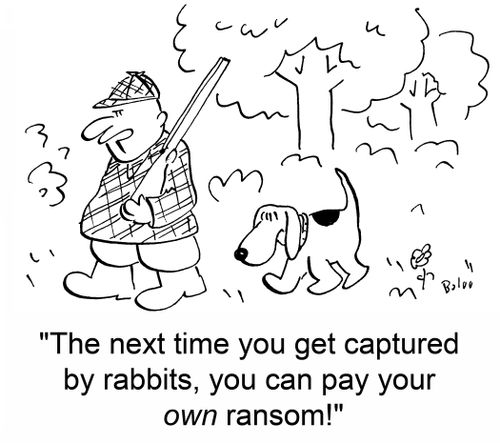 'The next time you get captured by rabbits, you can pay your own ransom!'