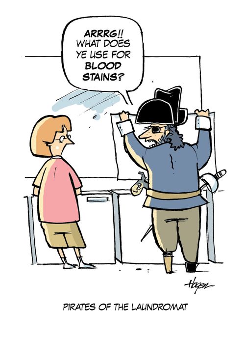 'ARRRG!! What does ye use for blood stains?'