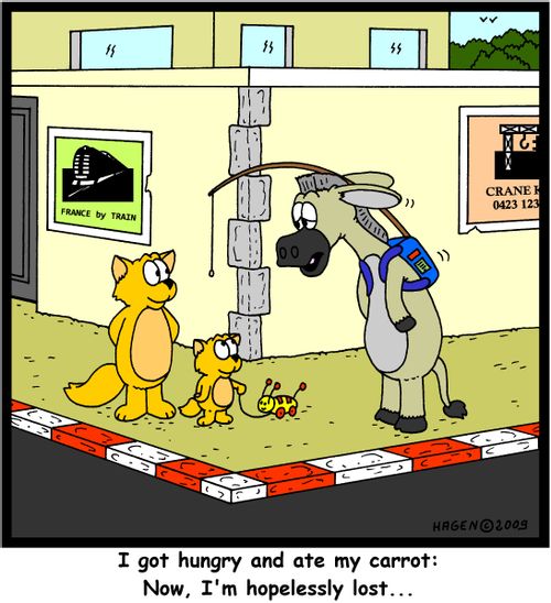 I got hungry and ate my carrot: Now I'm hopelessly lost...'