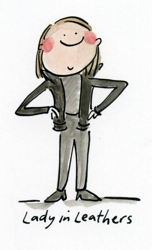 Lady in Leathers.
