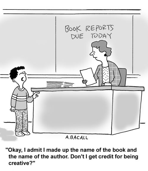I made up the book and name of the author...don't I get credit for being creative?