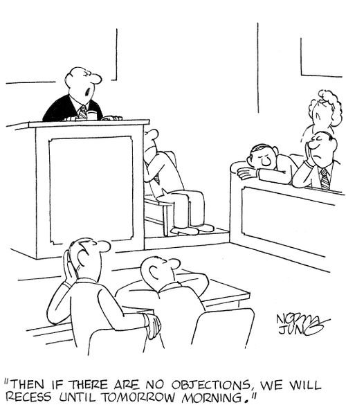 'Then if there are no objections, we will recess until tomorrow morning.'