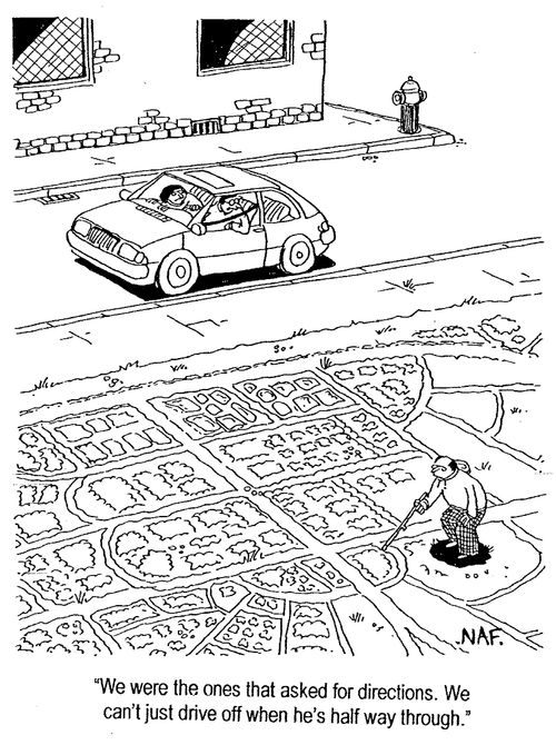 "...We can't just drive off when he's half way through."