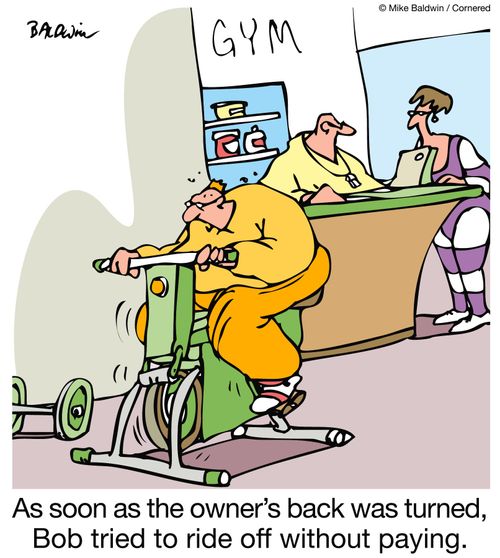 As soon as the owner's back was turned, Bob tried to ride off without paying.