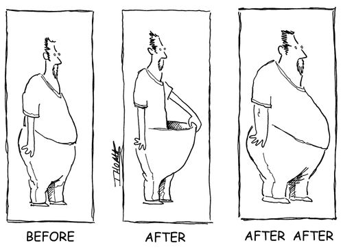 Before and After diet photos.