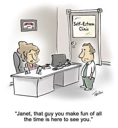 'Janet, that guy you make fun of all the time is here to see you.'