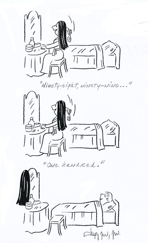 hair brushing: 'ninety-eight,ninety-nine...One hundred.'