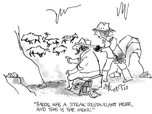 'There was a steak restaurant here, and this is the menu.'
