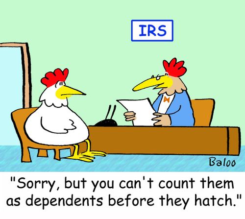 IRS, 'Sorry, but you can't count them as dependents before they hatch.'