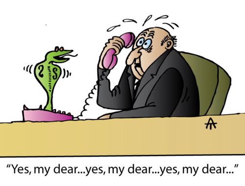 'Yes, my dear...yes, my dear...yes, my dear...'