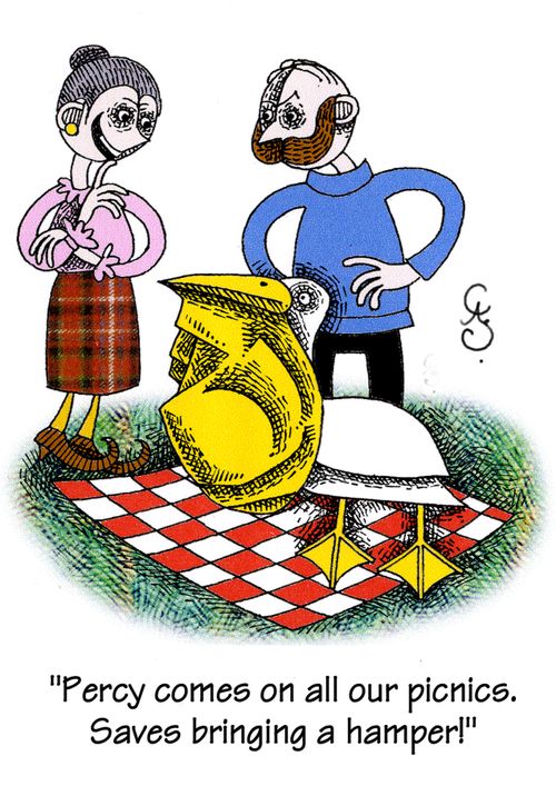 'Percy comes on all our picnics.  Saves bringing a hamper!'