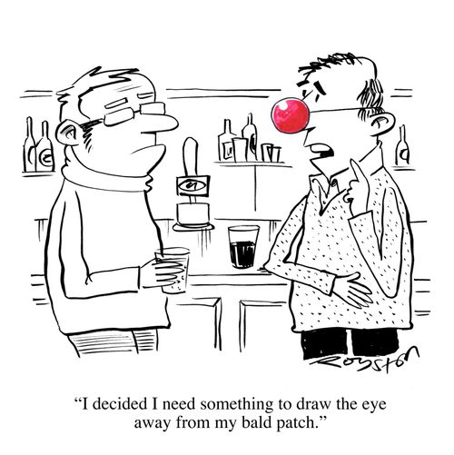 'I decided I need something to draw the eye away from my bald patch.'