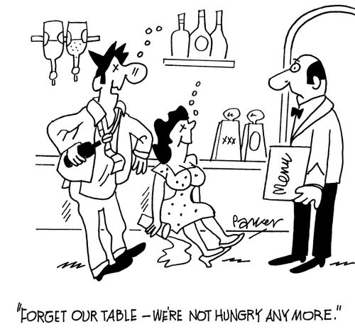 'Forget our table-we're not hungry any more.'