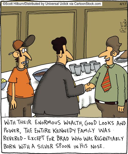 With their enormous wealth, good looks and power, the entire Kennedy family was revered - except for Brad who was regrettably born with a silver spoon in his nose.