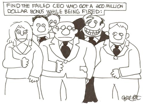 Find the failed CEO who got a 200 million dollar bonus while being fired.
