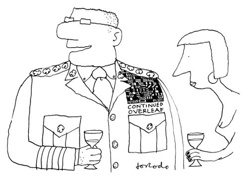 Officer with many medals.