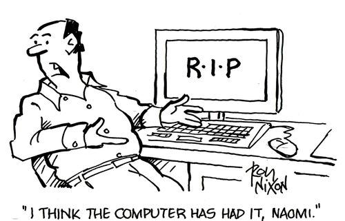 'I think the computer has had it, Naoni.'