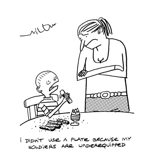 'I didn't use a plate because my soldiers are underequipped.'