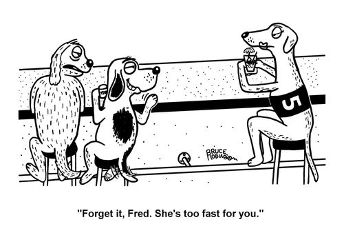'Forget it, Fred. She's too fast for you.'