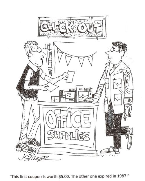 'This first coupon is worth $5.00 The other one expired in 1987.'