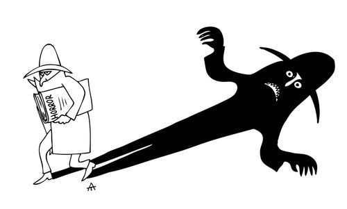 Horror writers has a creepy shadow.