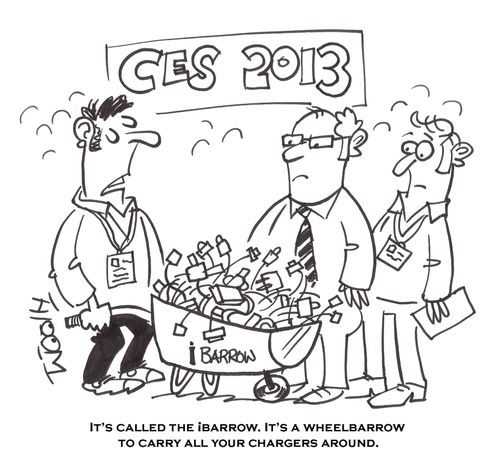 'It's called the iBarrow. It's a wheelbarrow to carry all your chargers around.'
