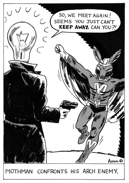 Mothman confronts his arch enemy.