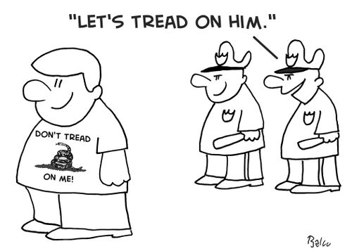 'Let's tread on him.'