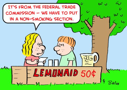 'It's from the Federal Trade Commission -- we have to put in a non-smoking section.'