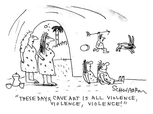 'These days cave art is all violence, violence, violence!'