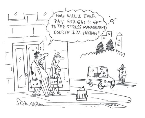 'How will I ever pay for gas to get to the stress management course I'm taking?'