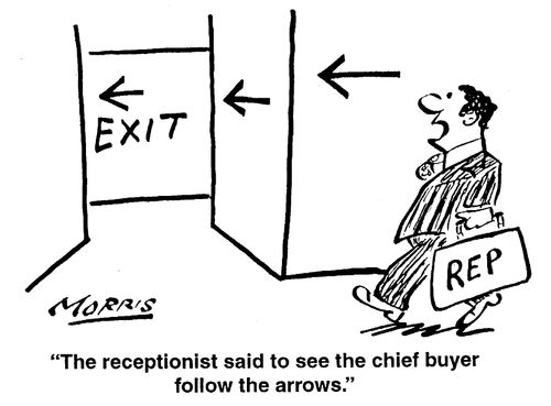 The reception said to see chief buyer to follow the arrows.