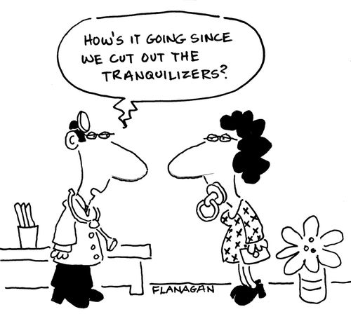 How's it going since we cut out the tranquilizers?