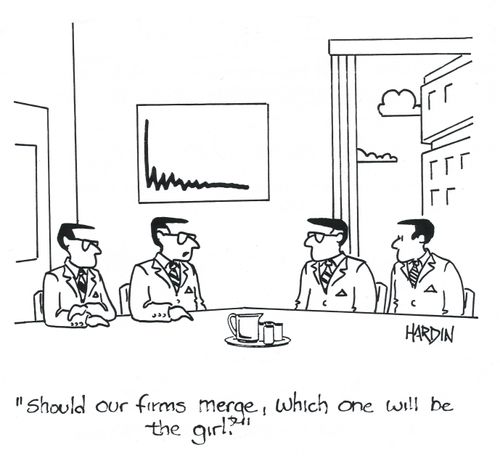 'Should our firms merge, which one will be the girl?'