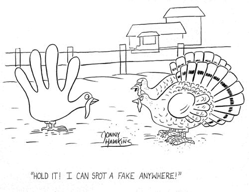 Turkey regarding hand-shaped turkey: 'Hold it! I can spot a fake anywhere!'