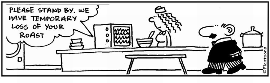 'Stand by, we have temporary loss of your roast.' 