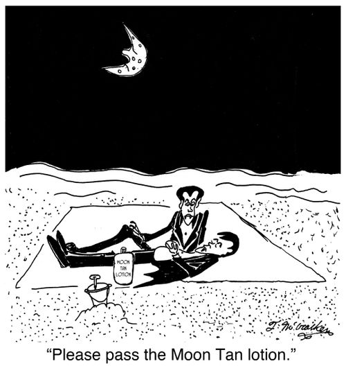 'Please Pass the Moon Tan Lotion.'