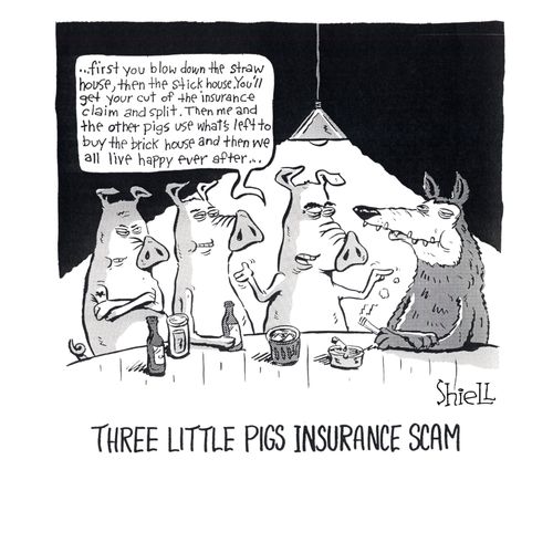 Three Little Pigs Insurance Scam.