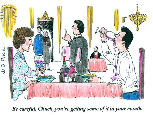 'Be careful, Chuck, you're getting some of it in your mouth.'