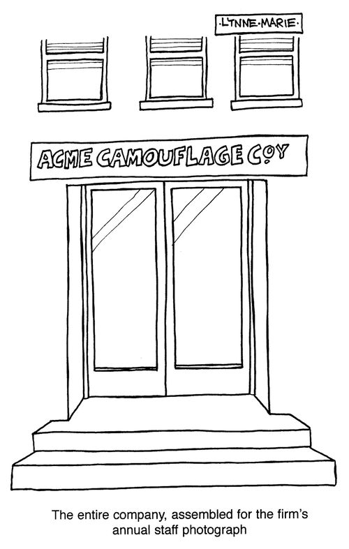Camouflage company's annual staff photograph.